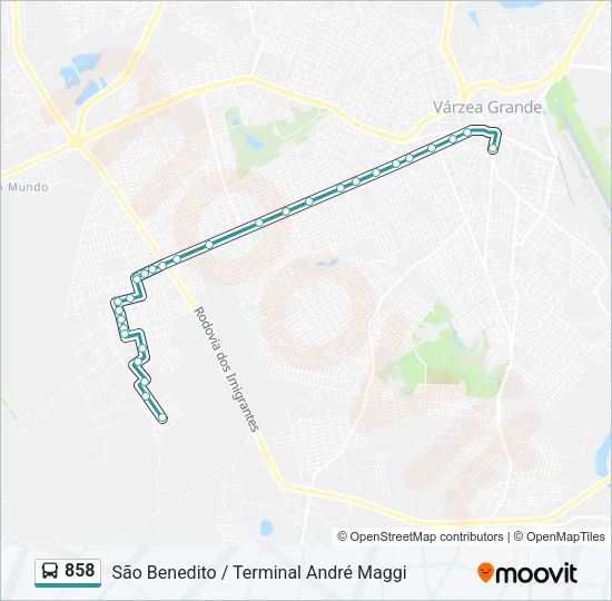 858 Bus Line Map