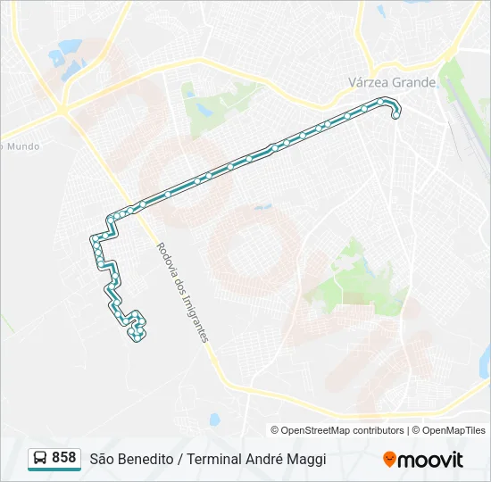 858 Bus Line Map