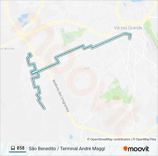 858 Bus Line Map