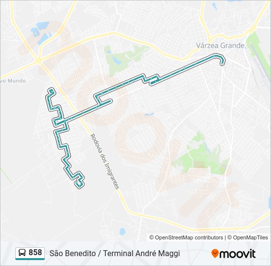 858 bus Line Map