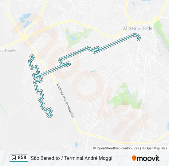 858 Bus Line Map