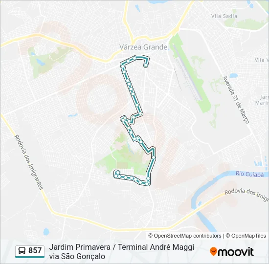 857 Bus Line Map