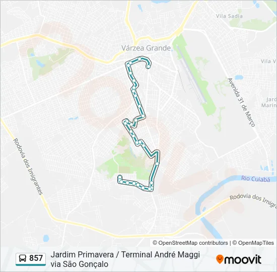 857 Bus Line Map