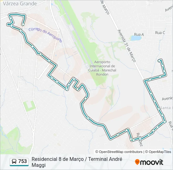 753 Bus Line Map