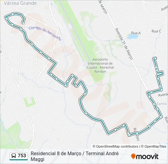 753 Bus Line Map