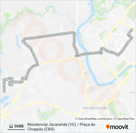 008B Bus Line Map