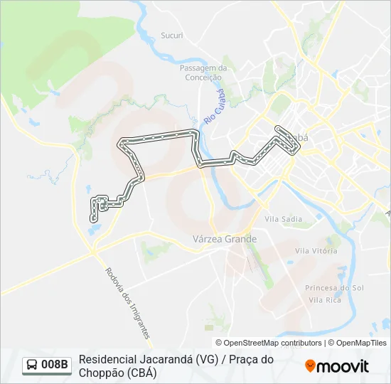 008B Bus Line Map