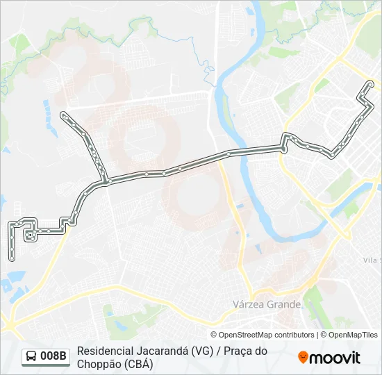 008B Bus Line Map