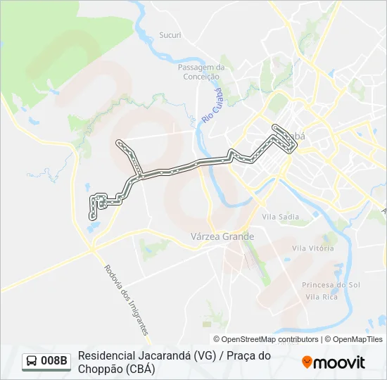 008B Bus Line Map