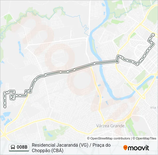 008B Bus Line Map