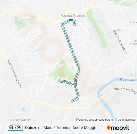 756 Bus Line Map