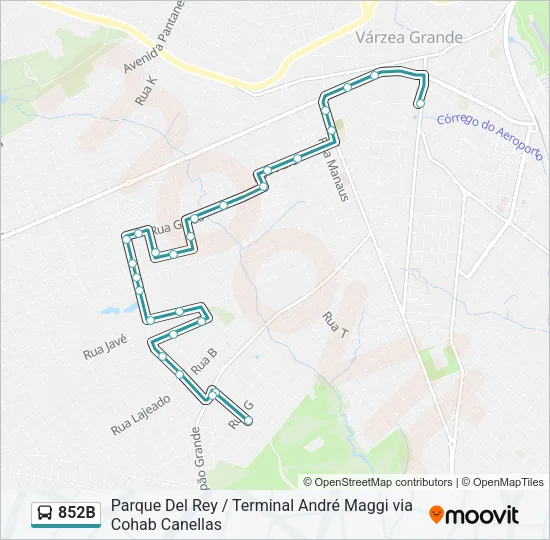 852B Bus Line Map