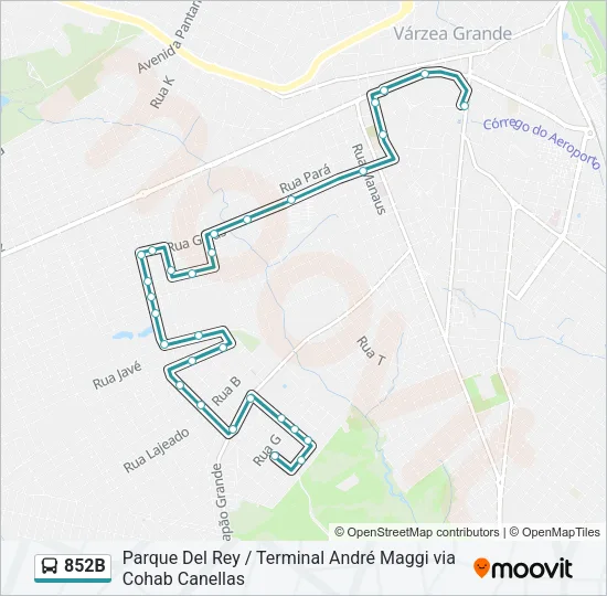 852B Bus Line Map