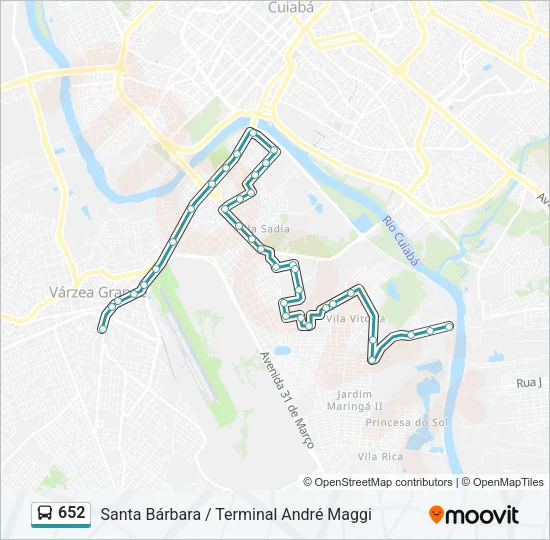 652 Bus Line Map