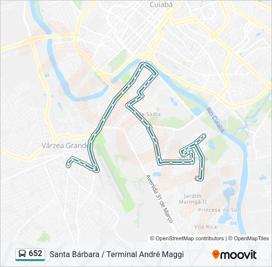 652 Bus Line Map
