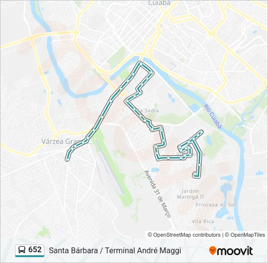 652 Bus Line Map