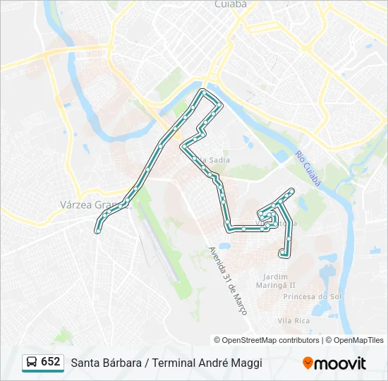 652 Bus Line Map