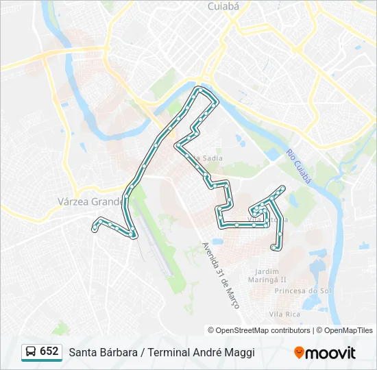 652 Bus Line Map