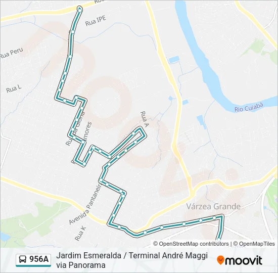 956A Bus Line Map