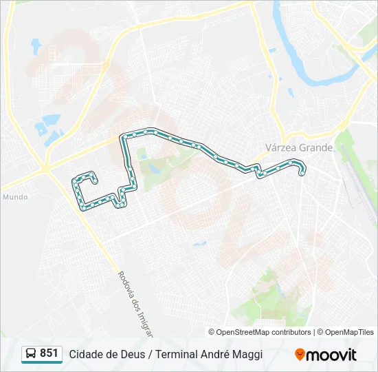 851 Bus Line Map