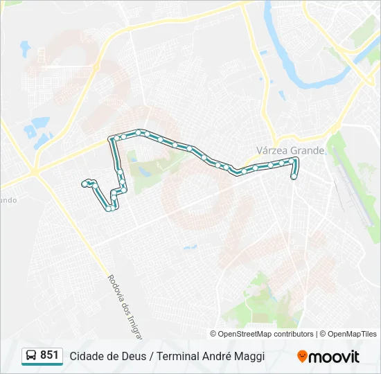 851 Bus Line Map