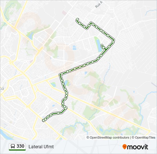 Mapa da linha 330 de ônibus