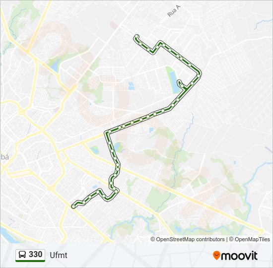 Mapa da linha 330 de ônibus