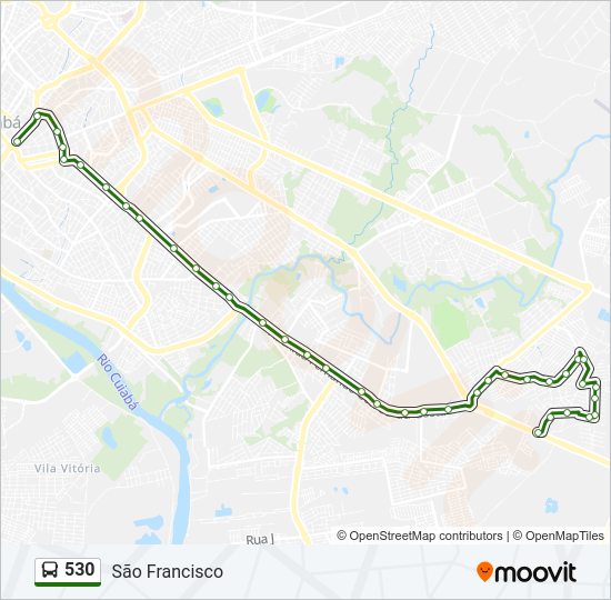 Mapa da linha 530 de ônibus