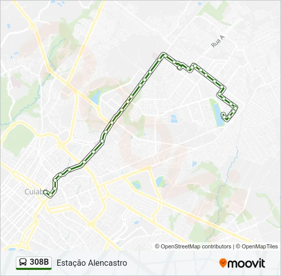 308B Bus Line Map