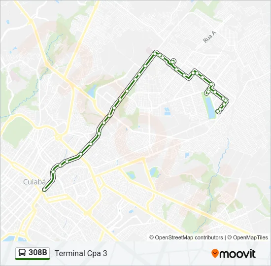 308B Bus Line Map