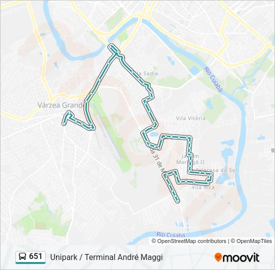 651 Bus Line Map