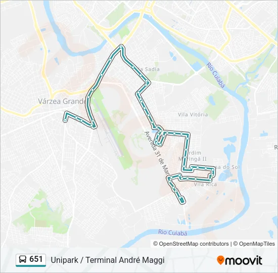 651 Bus Line Map