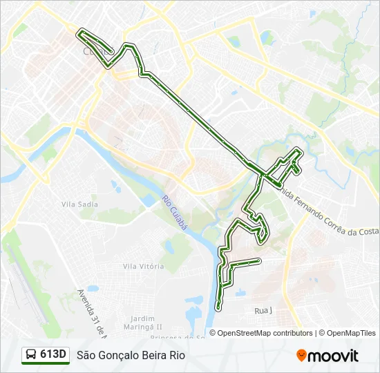 613D Bus Line Map