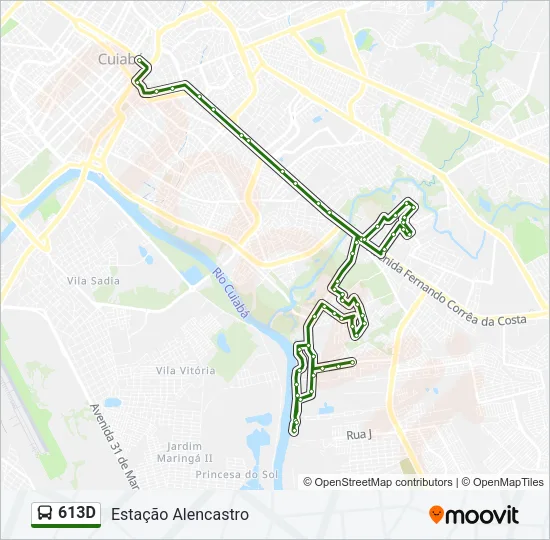 613D Bus Line Map