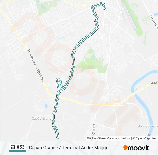 853 Bus Line Map