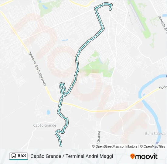 853 Bus Line Map