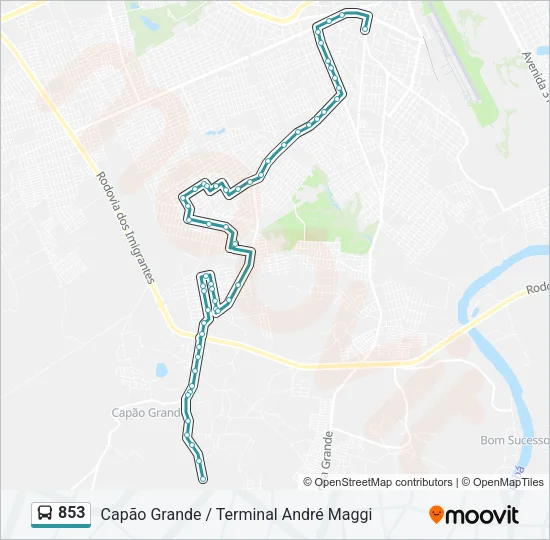 853 Bus Line Map