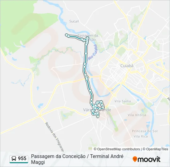 955 Bus Line Map
