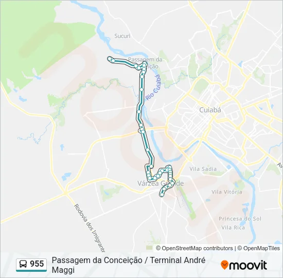 955 Bus Line Map