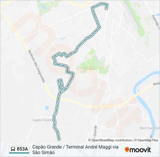 853A Bus Line Map