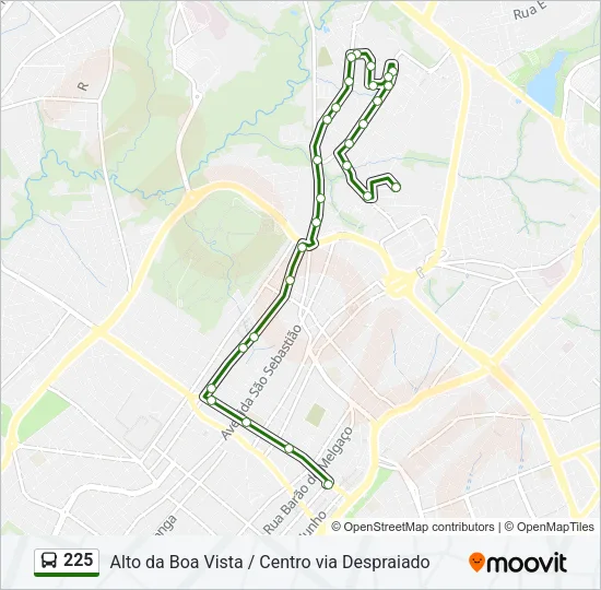 225 Bus Line Map