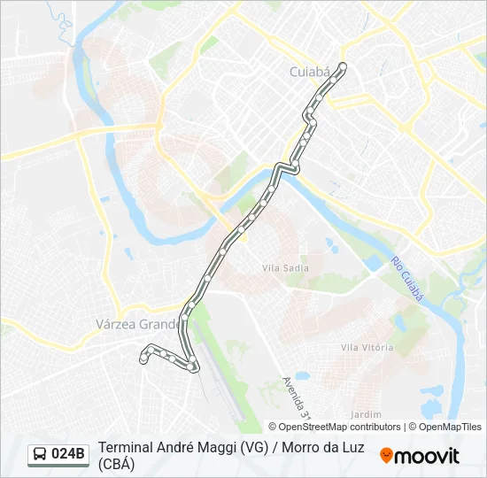 024B Bus Line Map