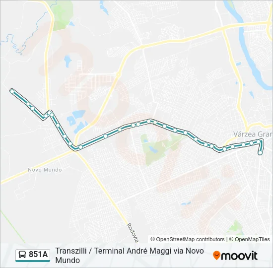 851A Bus Line Map