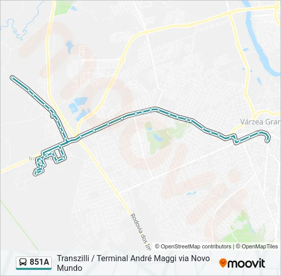 851A Bus Line Map