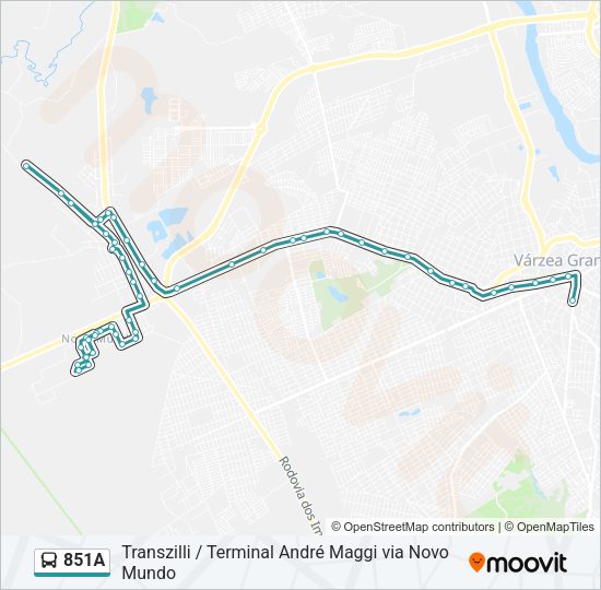 851A Bus Line Map