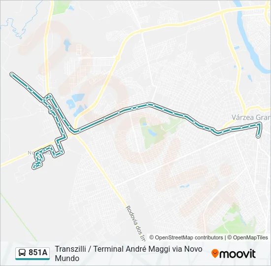 851A Bus Line Map