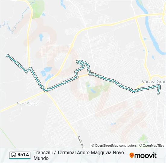 851A Bus Line Map
