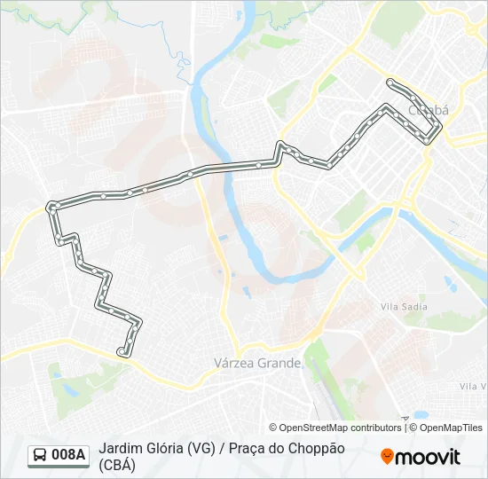 008A Bus Line Map