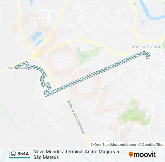 854A Bus Line Map