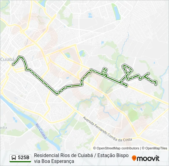525B Bus Line Map